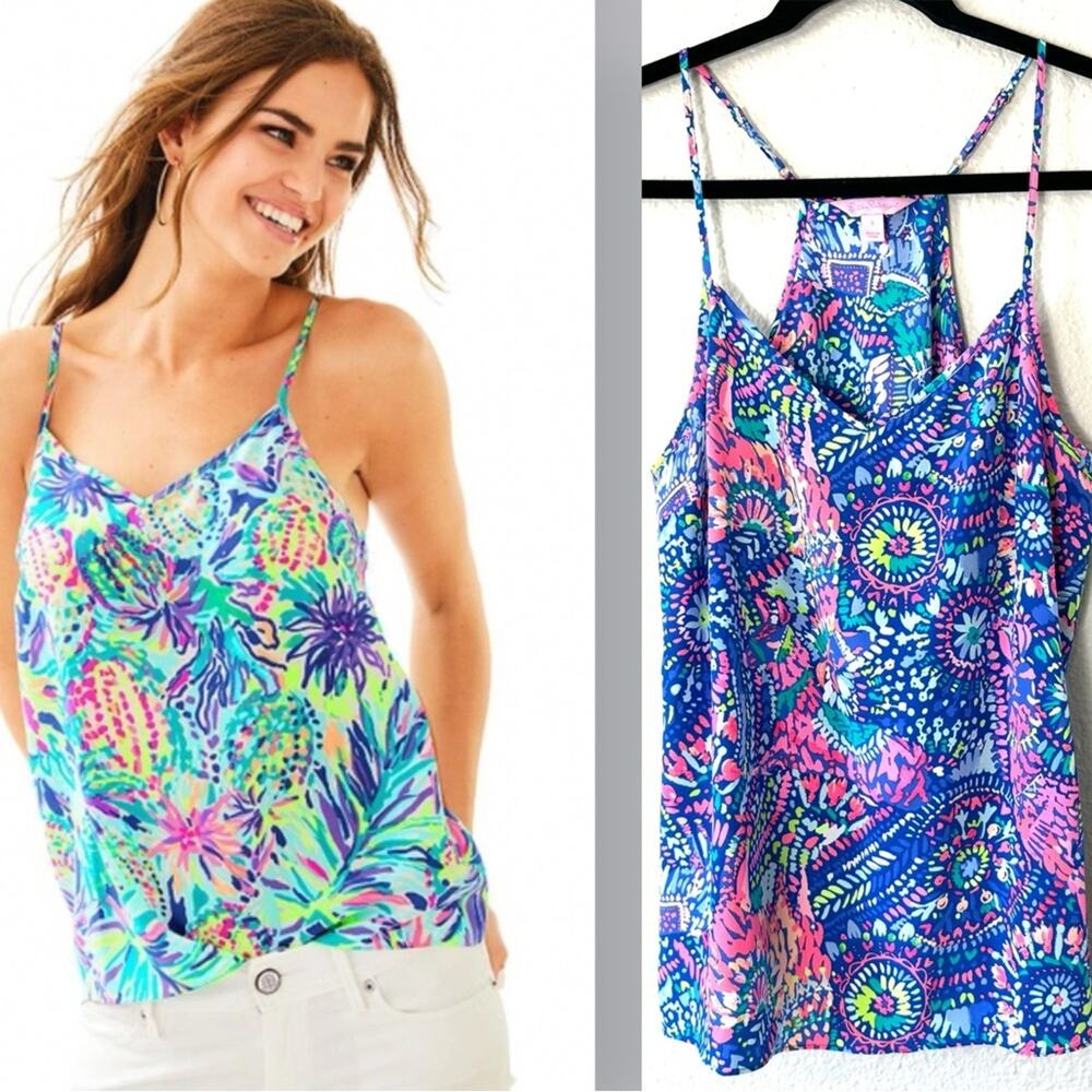 Lilly Pulitzer Dusk Silk Racerback Top Size Small
